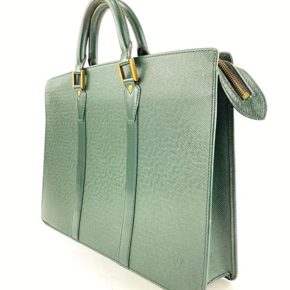 Louis Vuitton Green Taiga Leather Lozan Attache